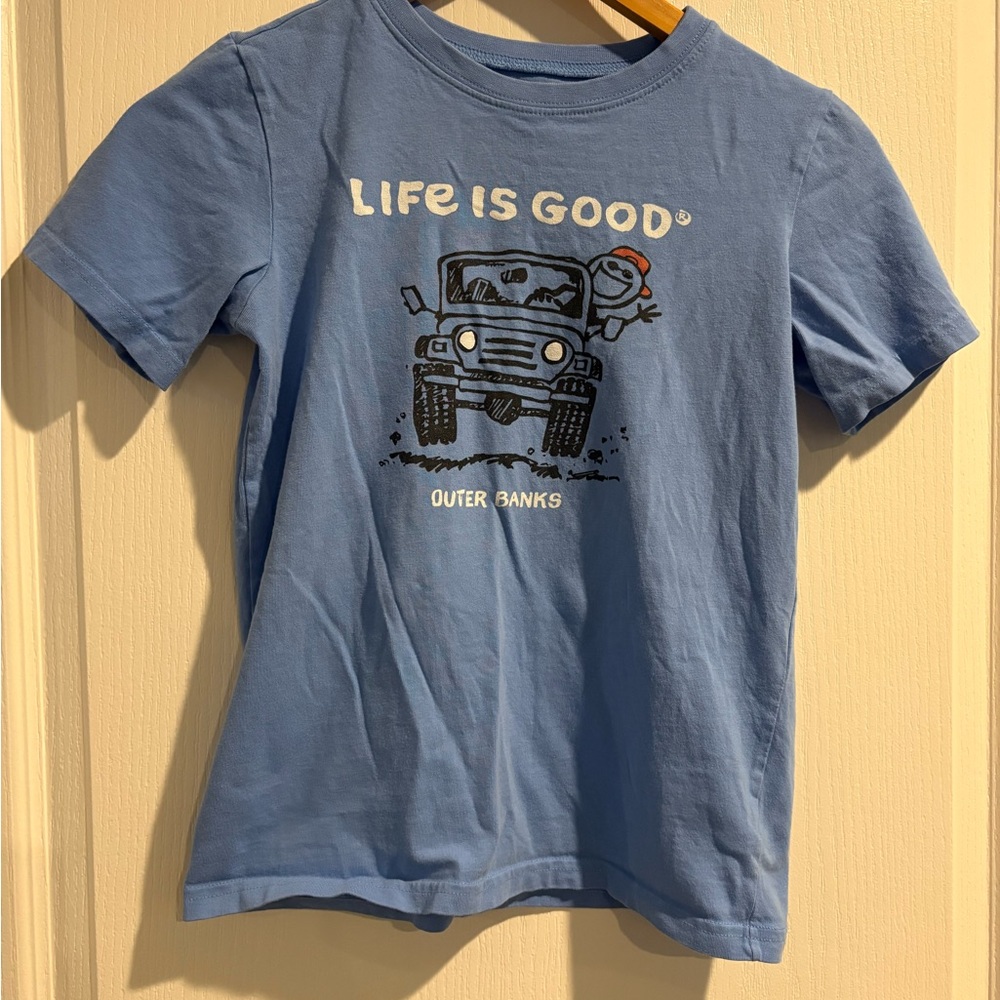 Life Is Good Kids Light Blue Jeep T-Shirt